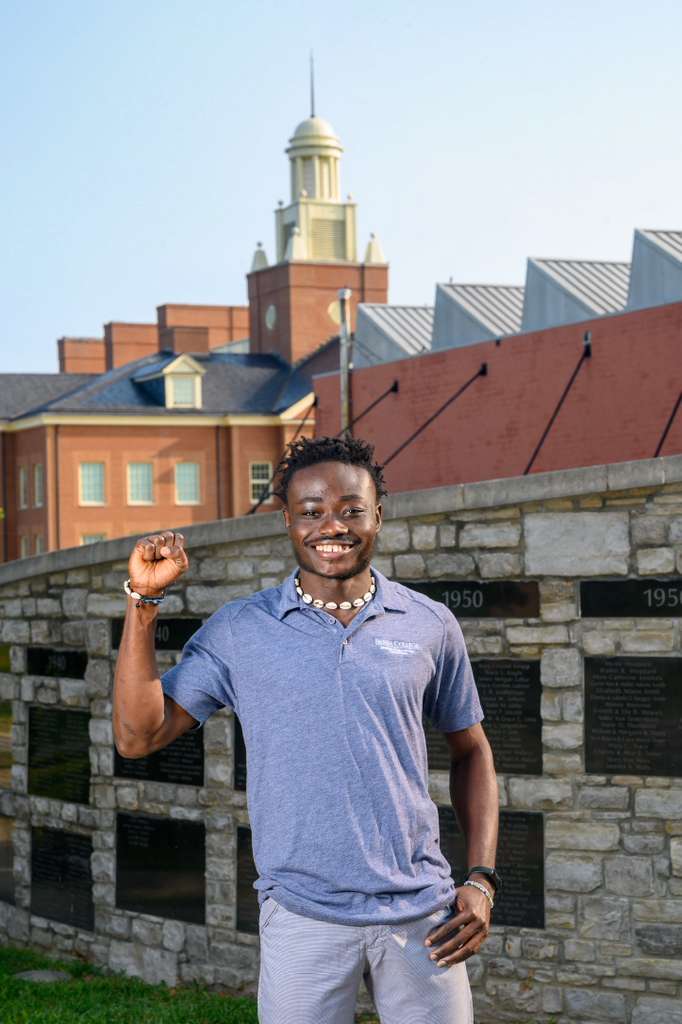 Kamuskay Kamara at Berea College campus